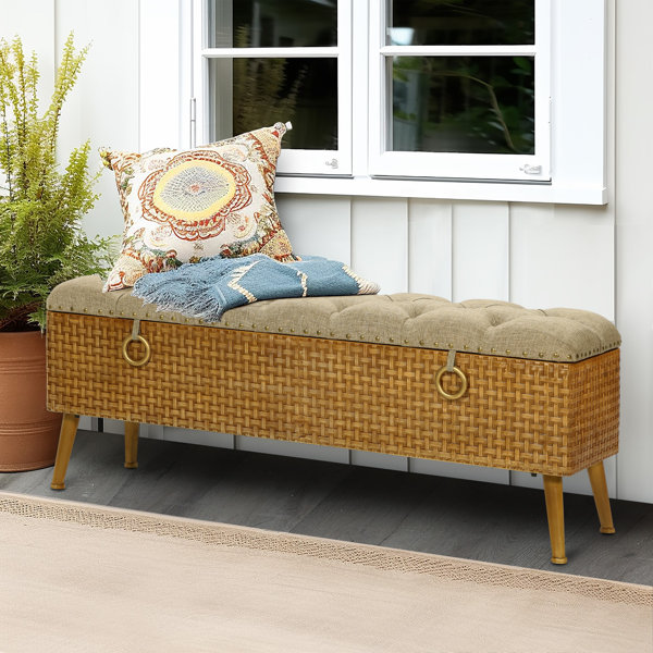 Storage bench with cushion best sale for bedroom